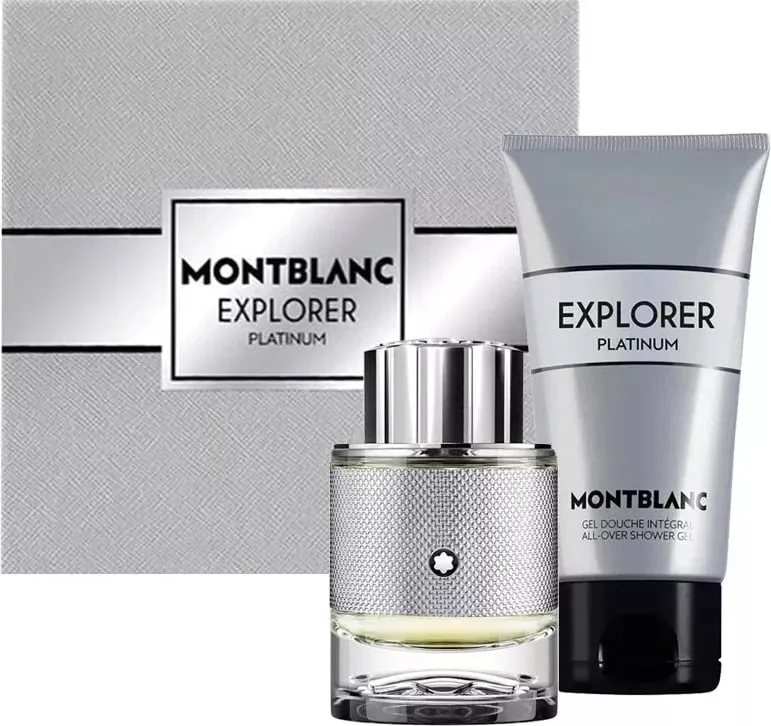 Set Eau de Parfum dhe xhel dushi për meshkuj Mont Blanc Explorer Platinum 60ml + 100ml - 1