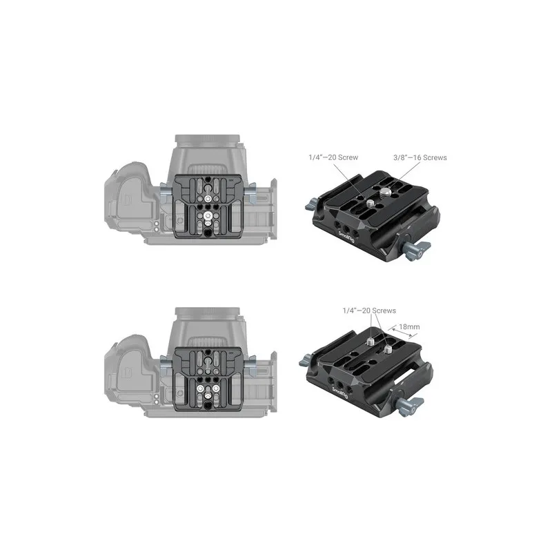 SmallRig Universal LWS Baseplate with Dual 15mm Rod Clamp - 4