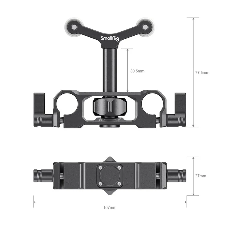 SmallRig Universal15mm LWS Rod Mount Lens Support - 2