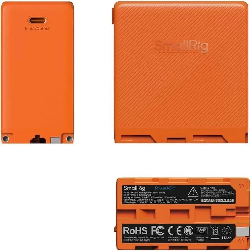 Bateri SmallRig 4576, USB-C, ngjyrë portokalli - 4