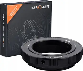 Adapter objektivi K&amp;F Concept KF06.150, Canon EF EF-S në T2 T-mount, bronz dhe alumin, i zi