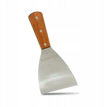 Shpatull grilli Bonfeu STB, inox, dorezë druri, ngjyrë natyrale