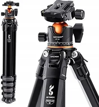 Tripod fotografik K&amp;F Concept KF09.105, lartësi 178 cm, ngarkesë 15 kg, i zi