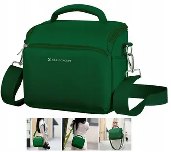 Çantë shpatulle për kamerë K&amp;F Concept Camera Sling Bag, me ndarje për lente, jeshile