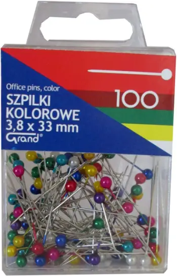 Gjilpëra me koka me ngjyra Grand, 3.8 x 33mm, 100 copë