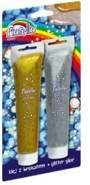 Ngjitës dekori me shkëlqim Fiorello Grand Glitter Glue GR-BK75 B2, 2x75ml, transparent