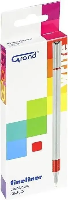 Set stilolapsa fineliner Grand GR-380, 0.4mm, 12 copë, të kuq