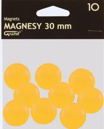 Set i magnetave për tabelë Grand, 10 copë, të verdhë