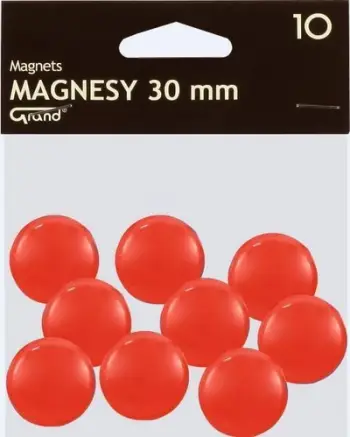 Magnetë Grand, 30 mm, të kuq, 10 copë