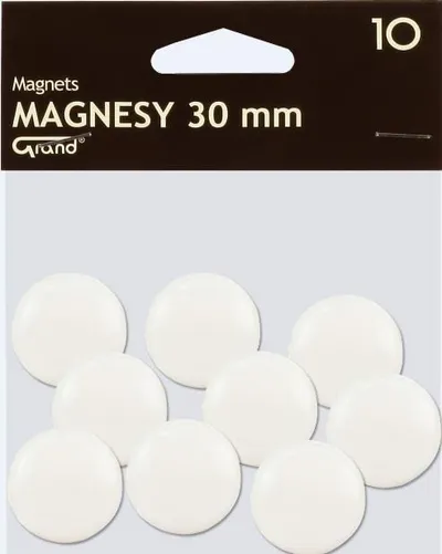 Magnetë Grand 30mm, set 10 copë, të bardhë - 1