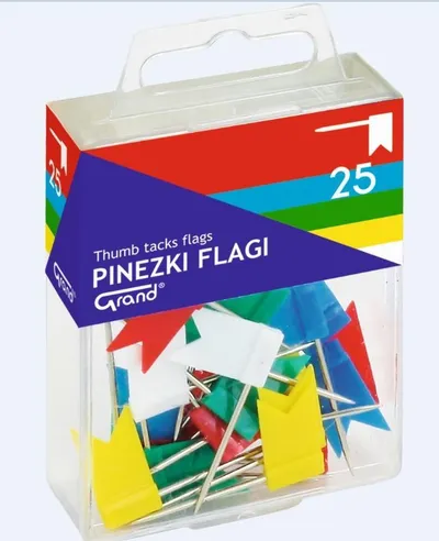Set gjilpërash Grand Pin Flag, 25 copë - 1