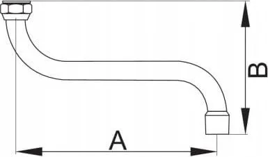 Spout për rubinet Hydroland SPOUT WL.S-115.B, 1/2", 115mm, krom - 3