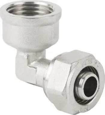 Gypthyes Hydroland PEX, kënd 90°, 20mm, filetë 1/2", i nikluar