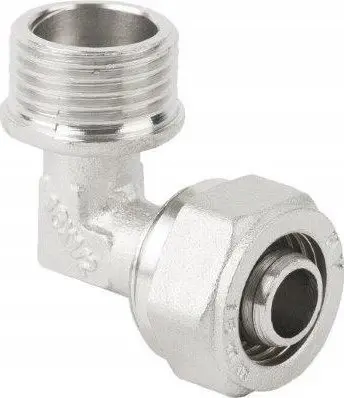 Gypthyesje këndore Hydroland PEX, 16x1/2, bronz me nikel, për tuba PeX