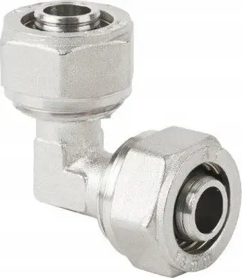 Fiting këndor Hydroland PEX.K20, 20 x 20 mm, bronz me veshje nikeli
