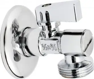 Valvul këndore Hydroland ZK 1/2"-1/2", me filtër, me rozetë, krom