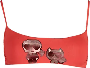 Bikine KARL LAGERFELD BEACHWEAR femra, kuqe