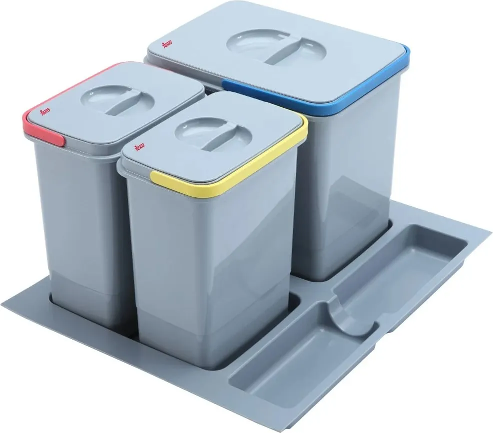 Organizues mbeturinash Teka Eco Easy 60, 12L, 2x5L, gri - 1