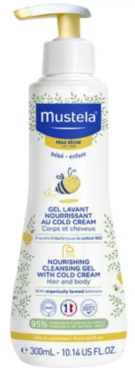 Xhel pastrimi për trup dhe flokë Mustela Cold Cream & Bee Wax, 300 ml