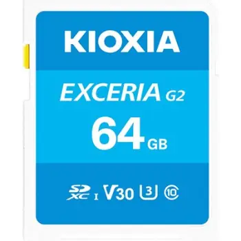 Kartelë memorie Kioxia EXCERIA G2 64GB SDXC Class 10 UHS-I V30 e kaltër