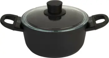Kasserolle Ballarini AVOLA 20 cm, alumini, kapak xhami, e zezë