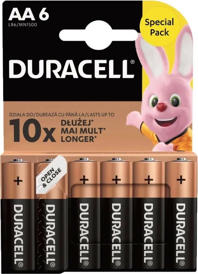 Bateria Duracell AA / R6, 6 copë, 1.5V - 1