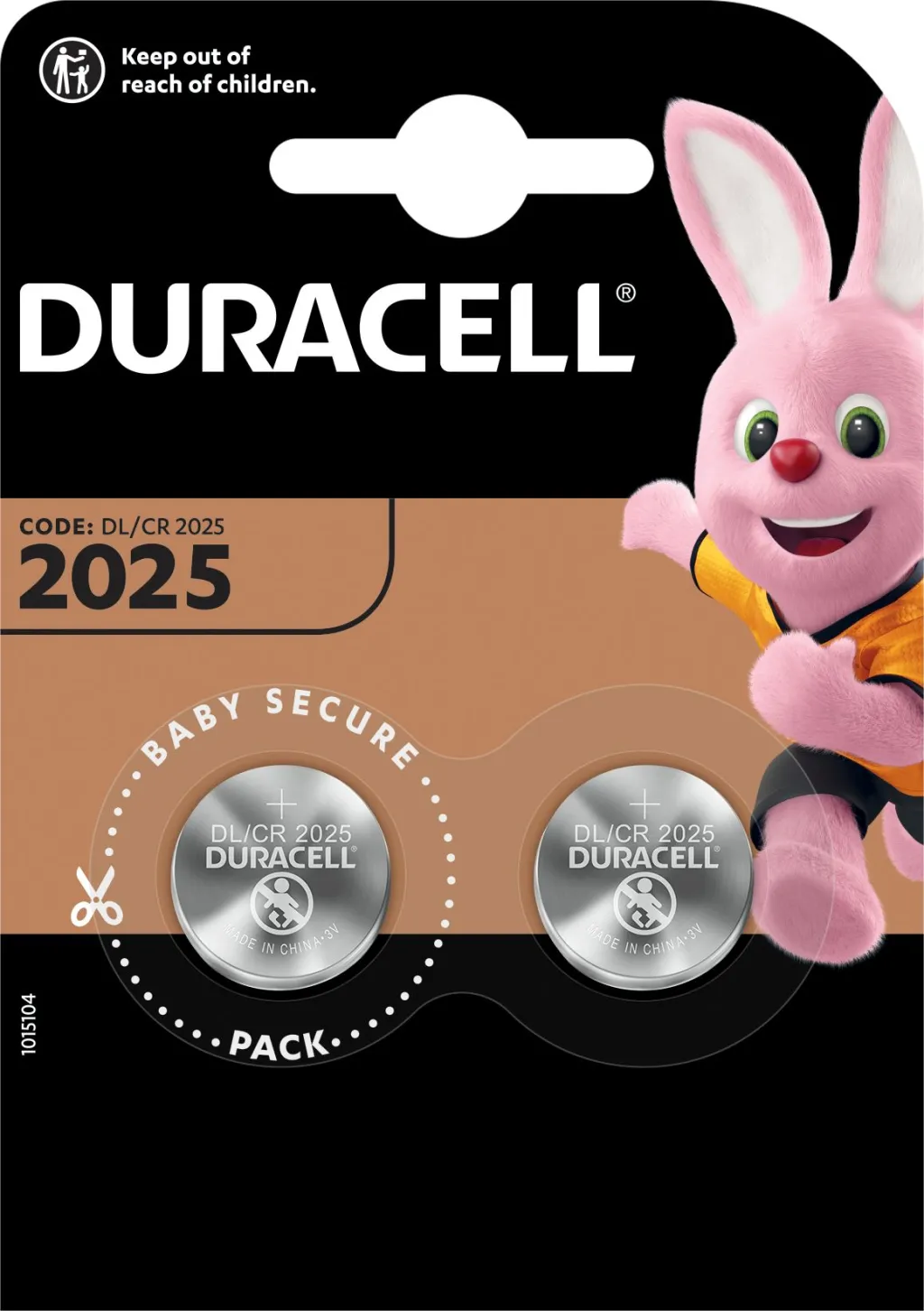 Bateri Duracell CR2025, 150mAh, 3V, 2 copë - 1