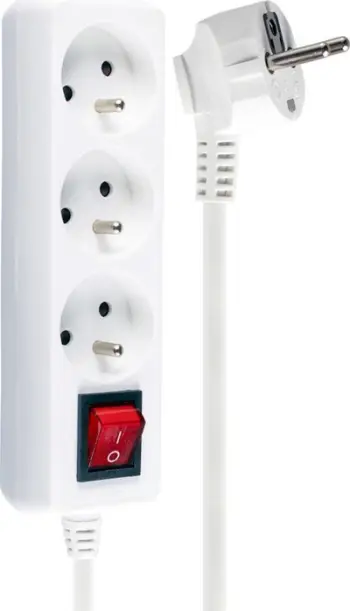 Kabllo vazhduese me 3 priza Libox, 1.5m, e bardhë (LB0081-1,5)