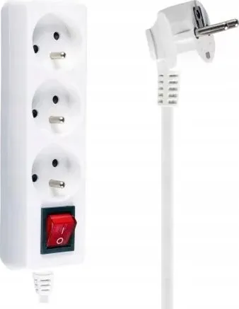 Kabllo e gjatë Libox (LB0081-5), 3 priza, 5m, e bardhë - 1