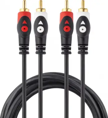 Kabllo Libox RCA (Cinch) x 2 - RCA (Cinch) x 2 1.5m (LB0019), e zezë
