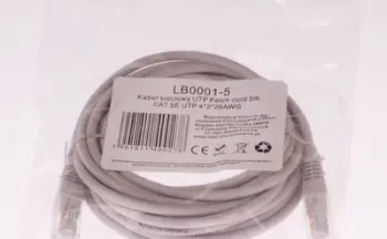 Kabllo rrjeti Libox CAT.5E UTP 4x2x26 AWG, 5m