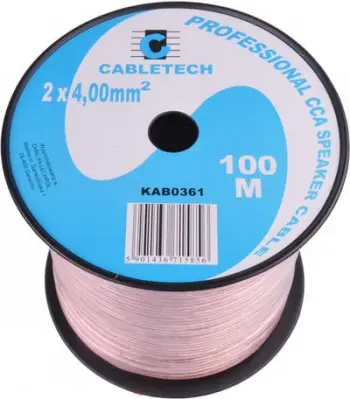 Kabllo altoparlanti Libox, 2x4.00, 100m, transparente
