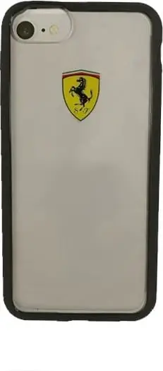 Mbështjellës Ferrari FEHCRFP7BK për iPhone 7/8/SE 2020/SE 2022, transparent/zi
