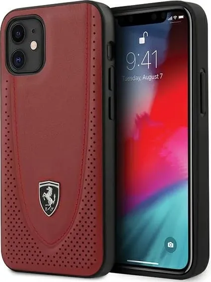 Mbështjellës Ferrari FEOGOHCP12SRE për iPhone 12 mini 5.4", Off Track Perforated, Kuq - 1