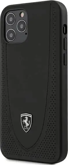 Mbështjellës Ferrari FEOGOHCP12MBK për iPhone 12/12 Pro 6.1", lëkurë natyrale, i zi