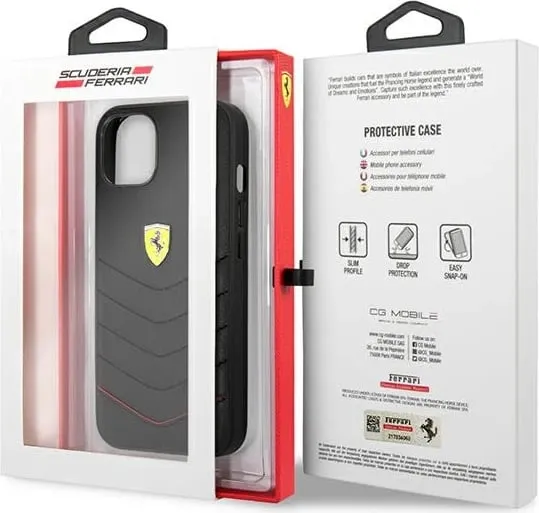 Mbështjellës Ferrari Off Track Quilted për iPhone 13 mini, 5.4", i zi, hardcase - 2