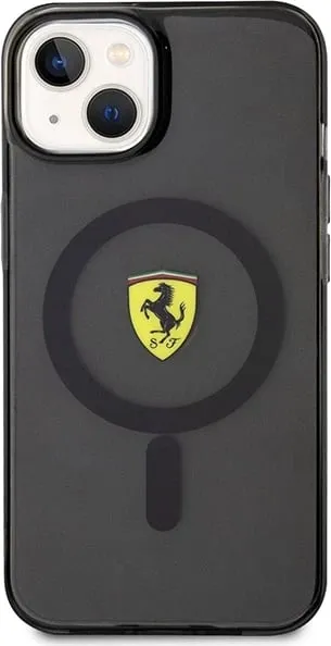 Mbështjellës Ferrari Translucent MagSafe për iPhone 14 6.1", i zi - 2