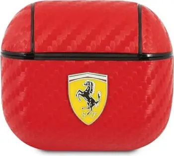 Mbështjellës Ferrari FESA3CARE për AirPods 3, On Track, karbon, e kuqe