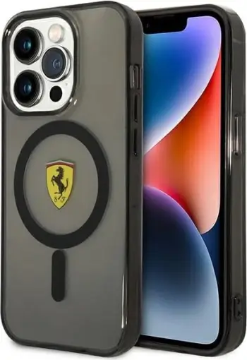 Kuti mbrojtëse Ferrari Combi MagSafe për iPhone 14 Pro, kompatibile me MagSafe, e zezë