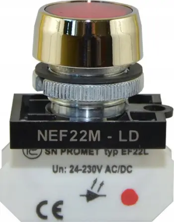 Llambë sinjalizuese Promet NEF22, metalike, e kuqe, e sheshtë