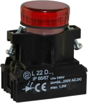 Llambë sinjali Promet, 22 mm, 24 - 230 V AC / DC, e kuqe