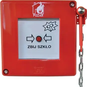 Buton alarmi zjarri Promet ROP A, me çekiç të vogël, IP54, i kuq