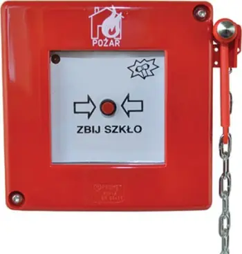 Buton emergjent Promet ROP-A, LED i kuq pulsim, me çekiç, i kuq