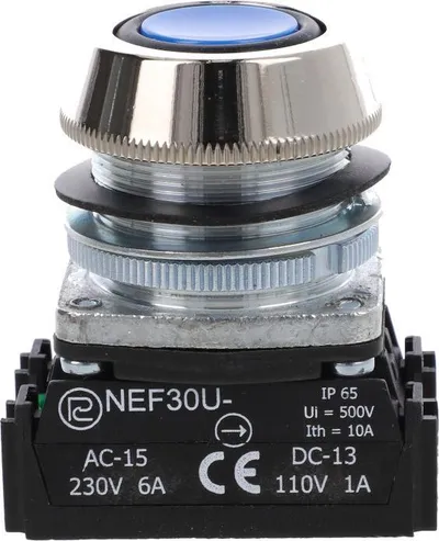 Buton komandues Promet NEF30-UKXY, diametër 30mm, blu - 1