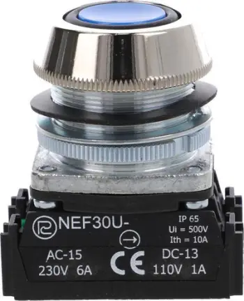Buton komandues Promet NEF30-UKXY, diametër 30mm, blu