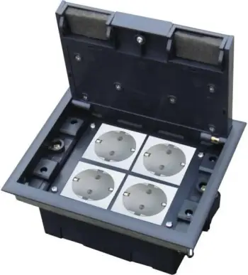 Kuti dyshemeje Alantec 4M Floorbox PP004, 4 module 45x45 mm, IP40, gri