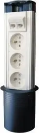 Kolonë prizash Alantec L-Power DESK PZ020, 3x 230V, 2x RJ45, e zezë