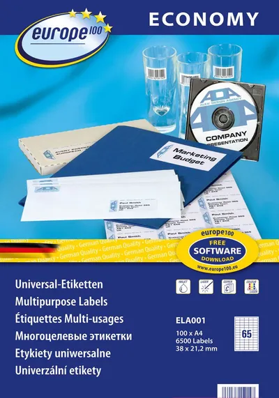 Etiketa Avery Zweckform, A4, 38x21.2mm, 100 copë - 1