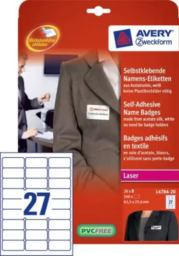Etiketa për emër Avery Zweckform, 63.5x29.6 mm, 540 copë