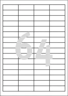 Etiketa vetëngjitëse Avery Zweckform 3667, 48.5x16.9 mm, 6400 copë, të bardha